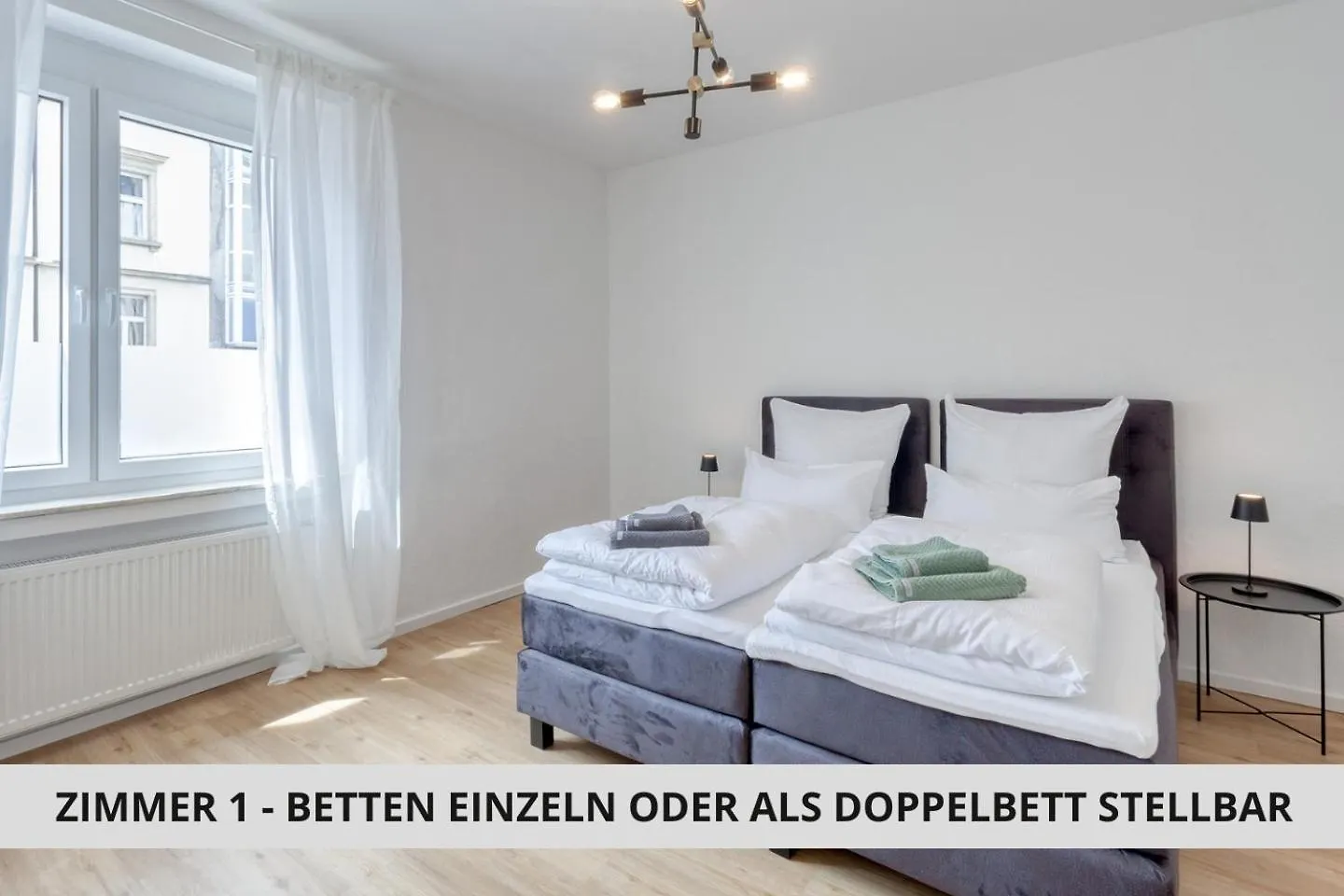 Neu Easy Sleep - Fewo Mit 3 Zimmern Bis 6 Personen, 5 Einzelbetten Oder 2 Doppelbetten Und 1 Schlafcouch, Kueche, Tageslichtbad - Monteure Willkommen Bayreuth 0*,  Germany